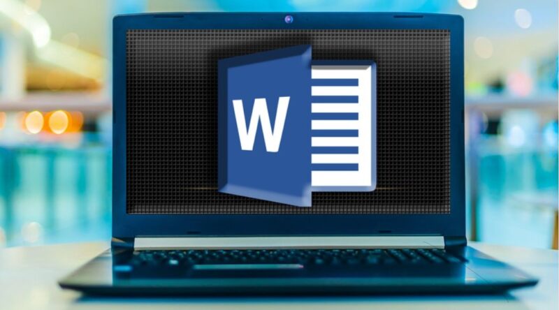 Microsoft Word on laptop